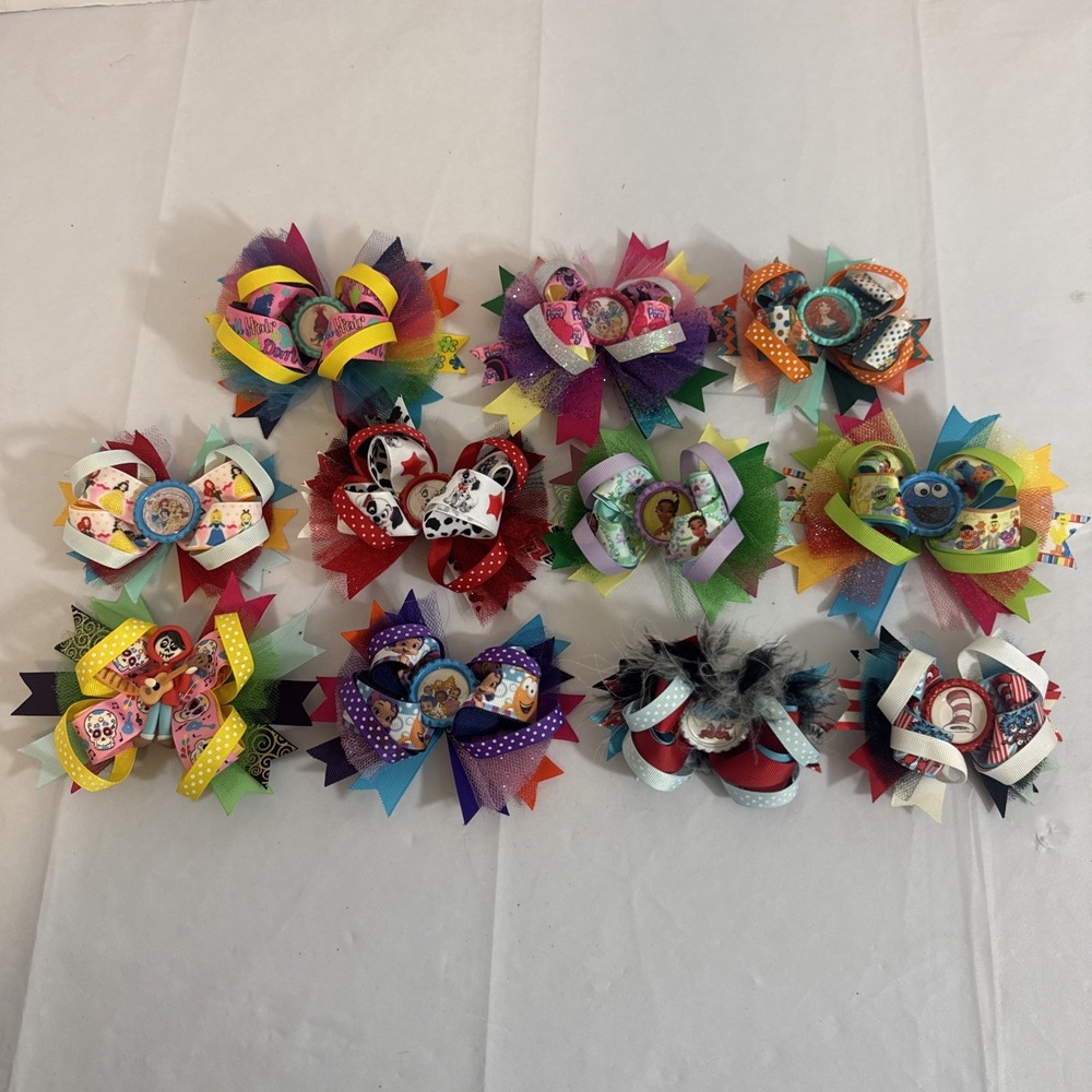 Hair Bows‎ For Girls Handmade Disney Trolls My Little Pony Princess Dr. Seuss
